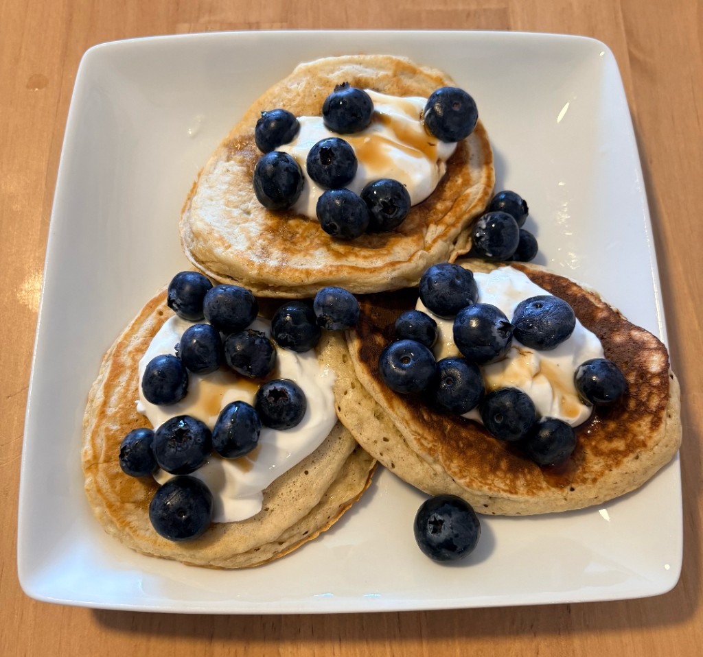 Panqueca Americana com blueberries