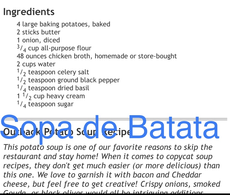 Sopa de Batata