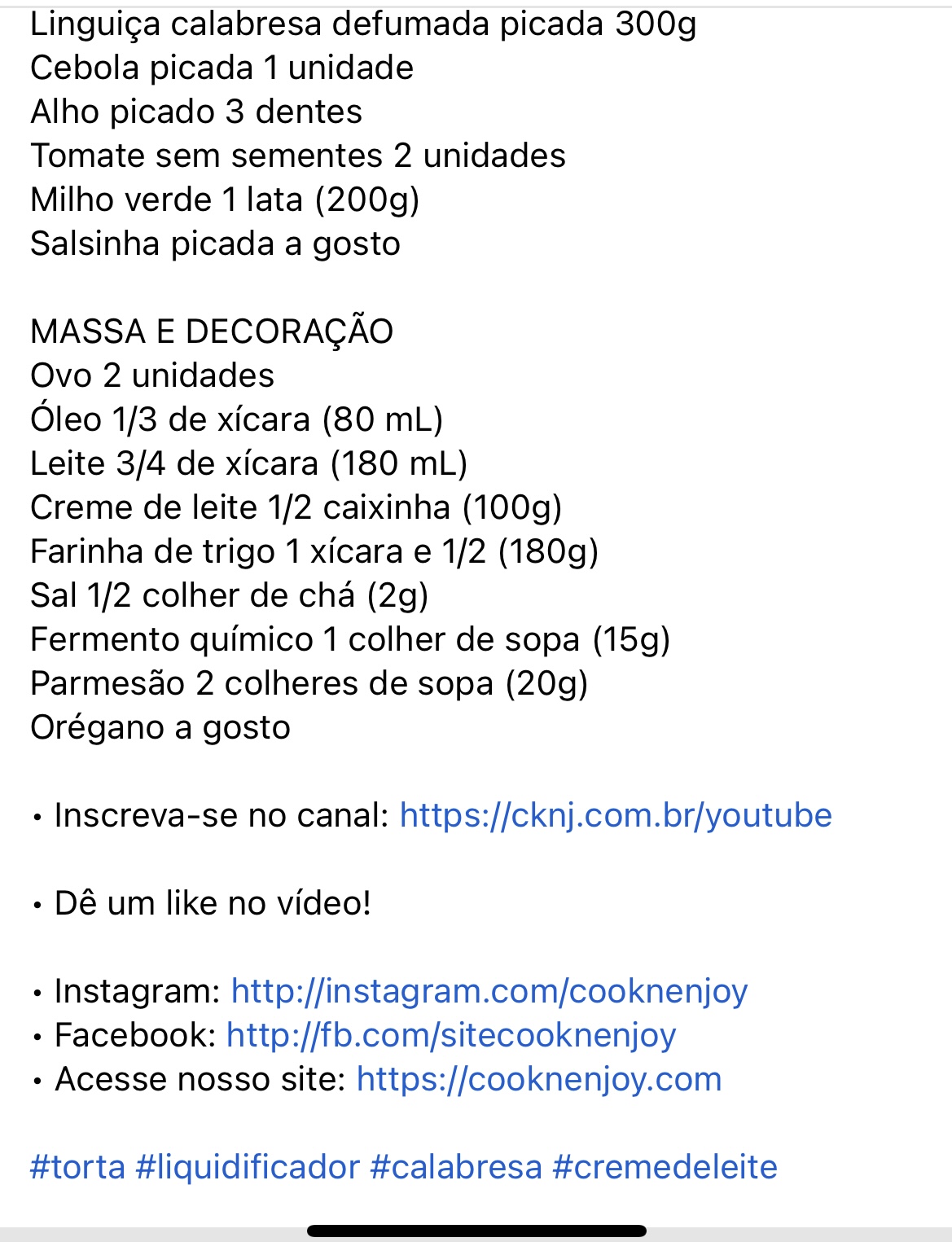 Torta de Liquidificador